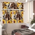 thumbnail image 4 of Sunflower Horse Kitchen Curtains Over Sink Rod Pocket Curtain Drapes for Bathroom 3 Piece Set Swag Valances and Tier Set for Bedroom Cafe, 4 of 6