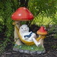 thumbnail image 2 of Northlight Statue de Jardin Blanche Bunny 11,75 Pouces dans un Hamac Extérieur, 2 of 5