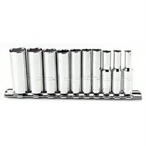 Proto Torqueplus 10 Piece Deep Socket Sets, 3/8 in, 12 Point, 1 SET (577-52107)