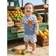 thumbnail image 6 of AceBaby Toddler Baby Boys Summer Waffle Outfits 3M-5Y Checkerboard Print 2Pcs Short Clothes Set, 6 of 9