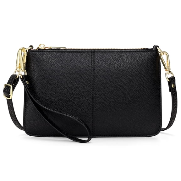 KALUNMA Leather Wristlet Clutch Small Women Crossbody Shoulder Bag Wallet Purses RIFD Card Slots