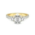 thumbnail image 3 of 3 Carat IGI Certified Emerald Shape Lab Grown Diamond Engagement Ring | 14K Yellow Gold | Tiara Three Stone Lab Diamond Ring | FG-VS1-VS2 Quality Friendly Diamonds, 3 of 5