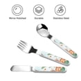 thumbnail image 3 of Gaeub Animals-1 Print 3-Piece Children Knife Spoon Fork Set,Stainless Steel Child Flatware Set,Kids Utensils Set with Case for Lunch Box (Fork Spoon Knife Combo), 3 of 8