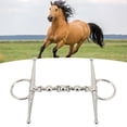 thumbnail image 1 of Horse Bit, 135mm Professional Stainless Steel Horse Mouth Bit D Ring Portable Horse Mouth Riding Full Cheek Snaffle Bit With Ball Chain For Prevent Horses From Biting, 1 of 8