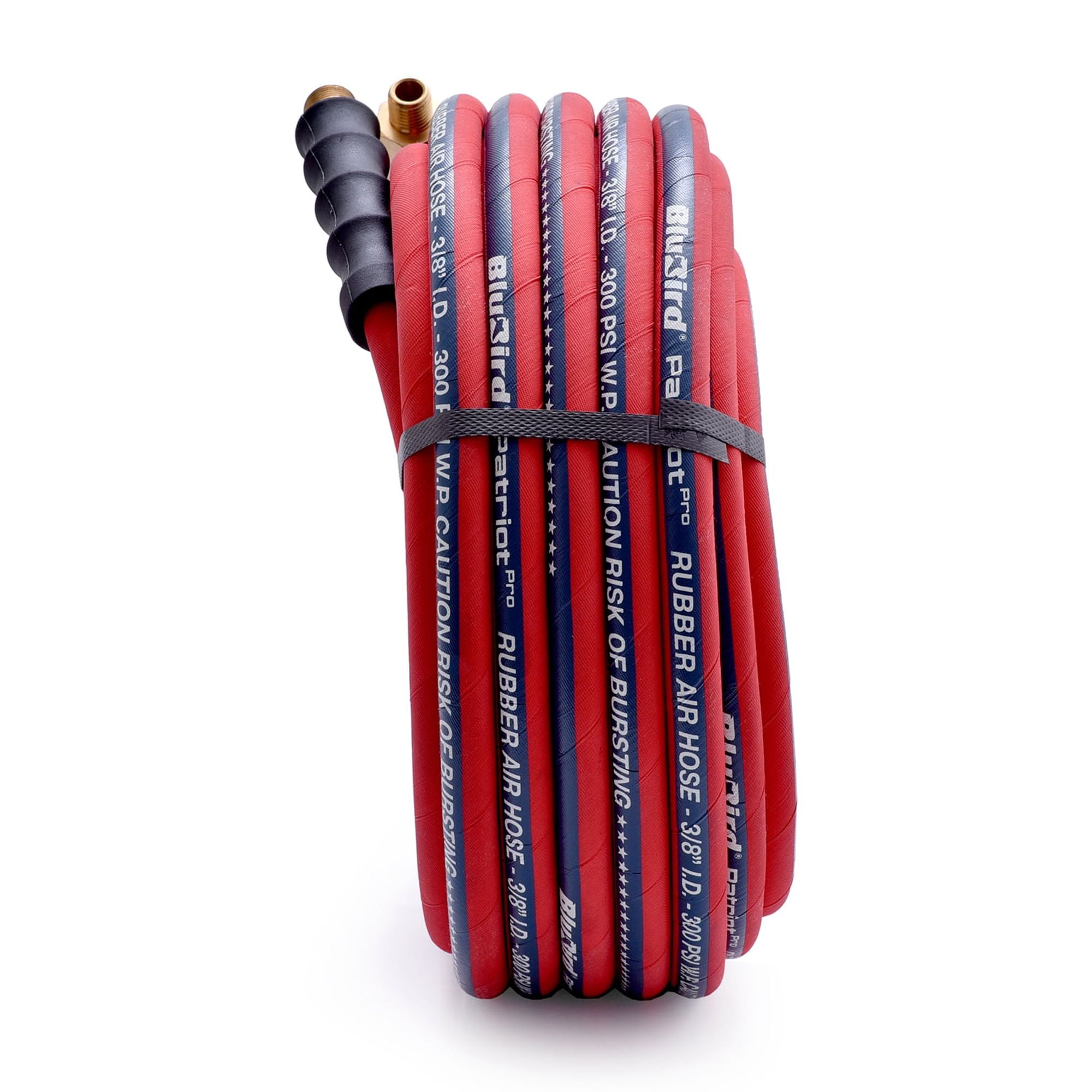 BluBird Patriot Pro Rubber Air Hose - 3/8"x 25' with 1/4" MNPT