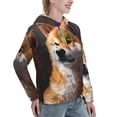 thumbnail image 6 of Wukai Regal Shiba Inu Print Womens Hoodies Fleece Sweatshirts Long Sleeve Sweaters Pullover Fall Outfits Winter Clothes-Large, 6 of 7