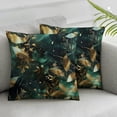 thumbnail image 3 of BANET Fall Leaf DarkGreen Throw Pillow Covers, Set of 2 Square Short Plush Pillow Cover for Home, Sofa, Western Couch, Living Room. Modern Pillow Covers 22x22in, 3 of 7