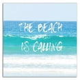 thumbnail image 3 of 14" x 14" Beach Is Calling by Sylvia Coomes Wall Art Print on Canvas Fabric Blue, 3 of 3