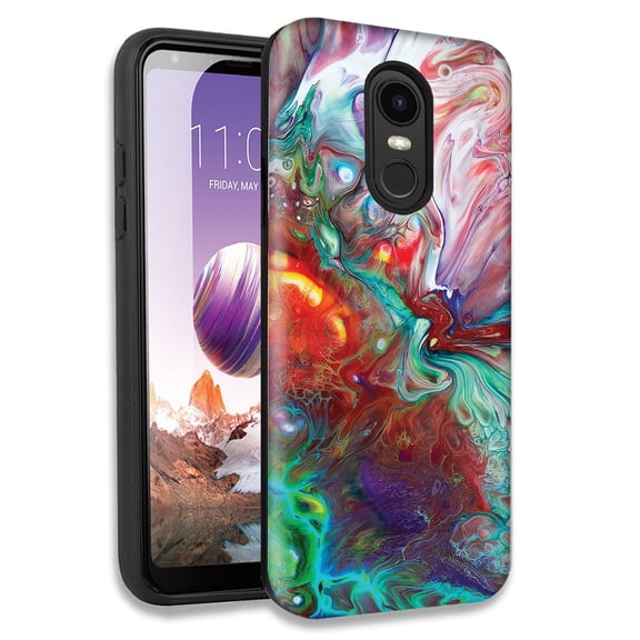 Mundaze Oil Painting 8 Double Layer Hybrid Case Cover For LG Tribute Empire/Risio 3/K8 K8 Plus 2018