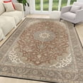 thumbnail image 2 of 5x7 Washable Area Rug Non-Slip Low Profile Vintage Distressed Oriental Rug for Living Room, Bedroom, Dining Room, Office, Brown, 2 of 13