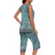 thumbnail image 4 of Conjunto de Verano para las Mujeres Casual Impreso sin Mangas Cuello Redondo Y Pantalones Recortados de Dos Piezas, 4 of 6