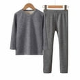 thumbnail image 2 of Feancey Cotton Pj Sets for Boys Toddler Girls Long Sleeve Top and Pants 2 Piece Pajama Set Solid Casual Sleepwear Outfits for Kids Gray 6 Years, 2 of 6