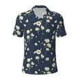 thumbnail image 2 of Daiia Daisies Flowers Pattern Men’s Polo Shirts,Solid Deck Shirt,Classic Fit, Breathable Cotton Polo for Casual and Sport Wear-Small, 2 of 9
