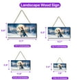 thumbnail image 5 of Hello Winter Siberian Husky Welcome Snowy Night Watercolor Vintage Landscape Wood Sign Husky Dog Lover Gifts Hanging Wall Home Decor - 01011, 5 of 5
