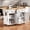 White + Rubber Wood, variant on 56.5'' Rolling Kitchen Island with Drop Leaf & Power Outlet,White