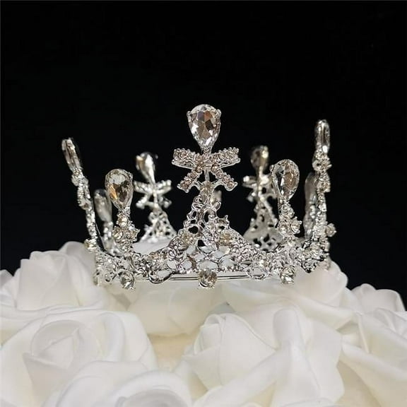 Tian Sweet 34038-SV 3.7 oz Medium Crown Cake Topper - Silver