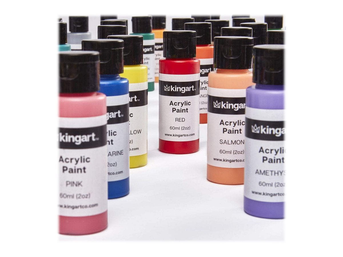 KINGART® Pouring Acrylic Paint, 60ml (2oz) Bottle, Pre-Mixed Ready to Pour,  Set of 16 Unique Colors