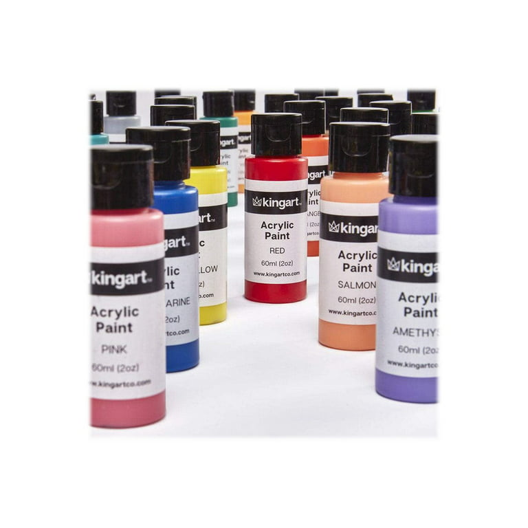Kingart Studio Acrylic Craft Paint, 60ml Bottle, Set of 12 Metallic Colors