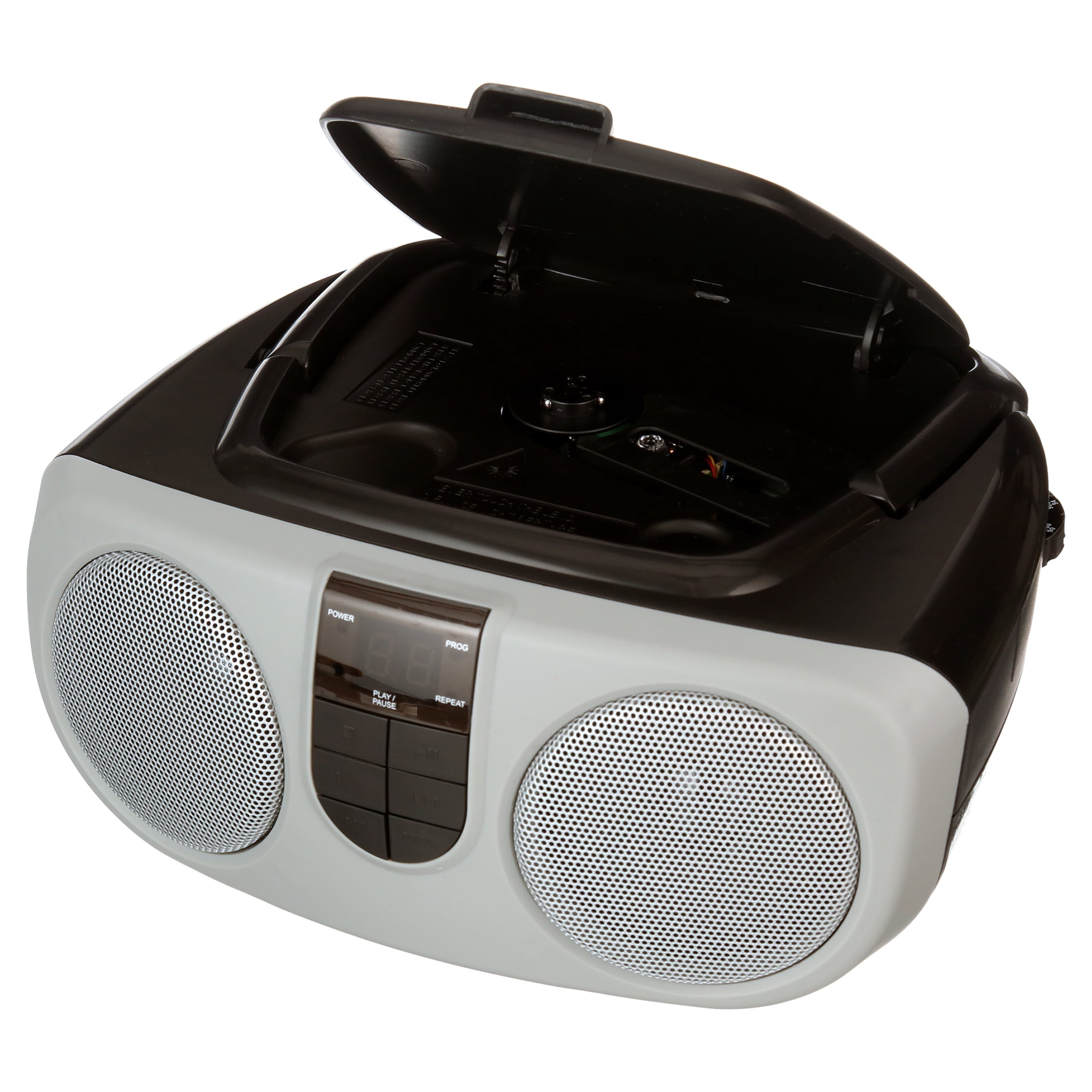 Proscan CD Radio Boombox with Top-Loading CD/CD-R Playback, Silver, PRCD243M