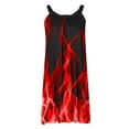 thumbnail image 6 of Aloohaidyvio Summer Dresses for Women 2024,Womens Gradient Flame Print Beach Casual Loose Tank Dress Sleeveless Halter Dresses Red XL, 6 of 6