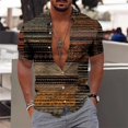 thumbnail image 4 of Camisa con estampado étnico para hombre, camisas de verano con solapa, camisetas de manga corta con gráficos a cuadros para hombre, camisetas de hip-hop de calle de gran tamaño 2024, 4 of 5
