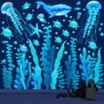 thumbnail image 7 of Glow in The Dark Ocean Wall Decals Sea Turtle Seaweed Jellyfish Under The Sea Wall Stickers for Bedroom Nursery, 7 of 7