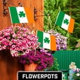 thumbnail image 5 of G128 12 Pack Handheld Ireland Shamrock Irish Stick Flags | 12x18 In | Printed 150D Polyester, Country Flag, Solid Wooden Stick, Spear Gold Tip, 5 of 10