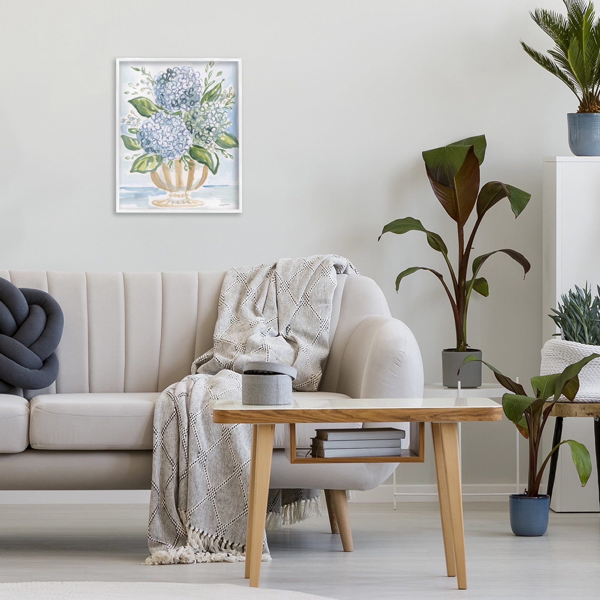 Stupell Industries Serena Pastel Hydrangea Bouquet White Framed Giclee Art, design by Haley Knighten