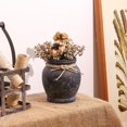 thumbnail image 6 of Rustic Black Vase - Farmhouse Ceramic Flower Vases, Vintage Home Decoration Vase, Clay Vase, Vase Centerpiece for Table, Vase for Living Room, Bathroom, Shelf Decor, 6.5 Inch, Black, 1 Pcs, 6 of 14