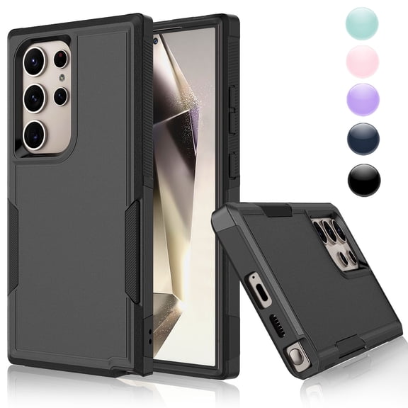 for Galaxy S24,S24 Plus,S24 Ultra Case,Njjex Heavy Duty Shockproof Dual Layer Rugged Full-Body Protective Phone Cover,2 in 1 Silicone Rubber Phone Case for Samsung Galaxy S24 - Green 2024