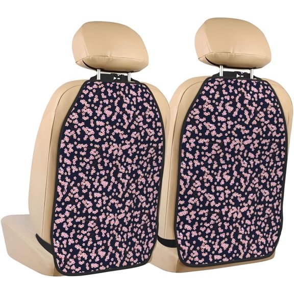 Xecao Flower Pattern Car Seat Back Protector 2 Pack Large Capacity Pocket, Kick Mats Back Seat Protector