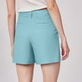 thumbnail image 6 of TQWQT Womens Light Blue Shorts Stretchy Bermuda Shorts 6'' Trendy Summer High Waisted 6'' Shorts Dressy Casual Chino Shorts with Pockets Light Blue M, 6 of 6