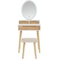 thumbnail image 6 of PULUOMIS Vanity Makeup Table LED Mirror Dressing Desk with Drawers and Storage Shelves, 6 of 7
