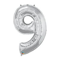 Way to Celebrate 42" Number 9 Silver Balloon