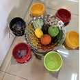 thumbnail image 3 of TECHTONGDA Six Leaves Fruit Plate Stainless Steel Fruit Bowl Cake Stand Basket Chrome for Hotel Party, 3 of 6