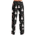 thumbnail image 6 of WTOBBY Women's Holiday-Themed Anime Pajama Pants, Sleepwear with Elastic Waist for Casual Wear, Straight Leg Trousers for Yoga and Christmas Print Design for Cozy Home Use,Black L, 6 of 7