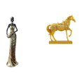 thumbnail image 1 of Figura De Mujer Y Caballo Tribal Africano, Escultura Artística Vintage, Adorno Decorativo Para Chimenea, Armario, Decoración Del Hogar Y La Oficina, Resina Grabada Con Animales., 1 of 8