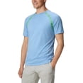 thumbnail image 3 of Men's Summer Ice Silk Quick Dry T-Shirt, Skinny Fit Round Neck Breathable Top for Sports and Casual Wear, Moisture Wicking Light Blue 3XL, 3 of 5