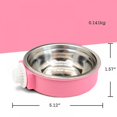 thumbnail image 2 of Crate Dog Bowl,Stainless Steel Removable Hanging Food Water Bowl Cage Coop Cup for Dogs,Cats,Birds,Small Animals (Pink, Small), 2 of 7