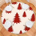 thumbnail image 2 of Red Christmas Tree Pattern Round Fitted Tablecloth with Elastic Edge,Dining Table Cover Waterproof,Outdoor Round Tablecloth for Camping,Dining,Indoor and Outdoor, 2 of 7