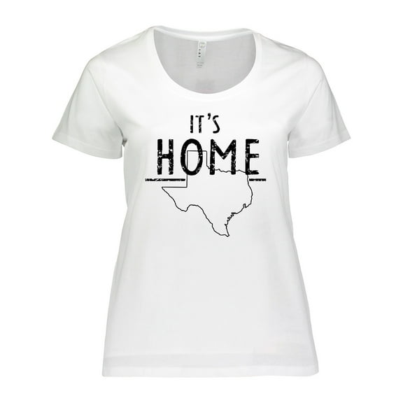 Inktastic Its Home- State of Texas Outline Distressed Text Women's Plus Size T-Shirt
