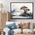 thumbnail image 1 of Designart Trees Oversized framed wall art decor, Tree black framed wall art, Grey Tree Ink euphony , Grey Traditional black framed wall art, 32x16 inches black frame, 1 of 5