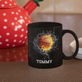 thumbnail image 5 of Personalized Basketball Coffee Mug - Gift for Sports Lovers, Custom Cup With Name, Ceramic 15oz, Customized Fan Black Cup, 5 of 7
