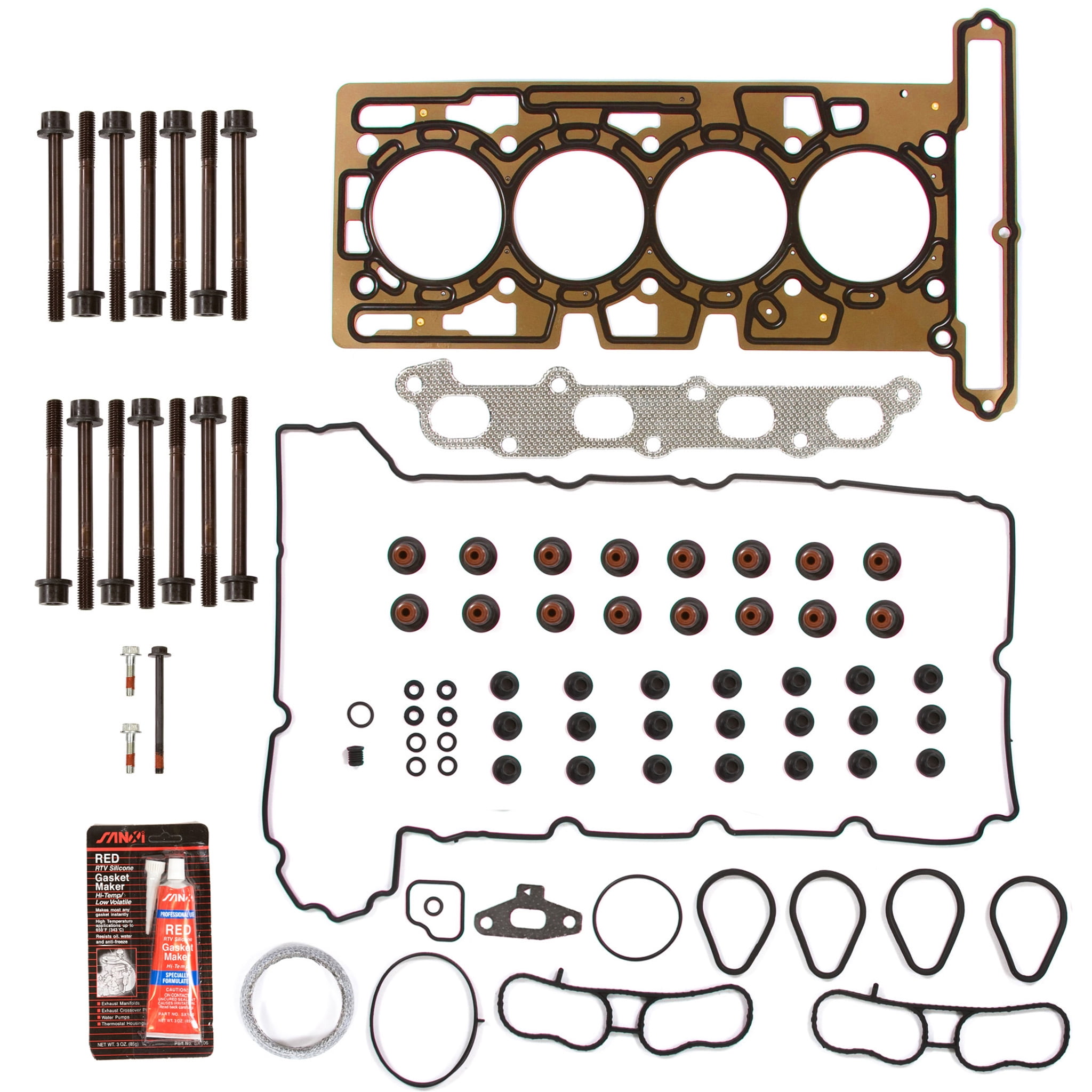 Evergreen HSHB8-10428D Head Gasket Set Head Bolts Fit 04-06 Chevrolet Colorado GMC Canyon Isuzu 2.8 VIN 8