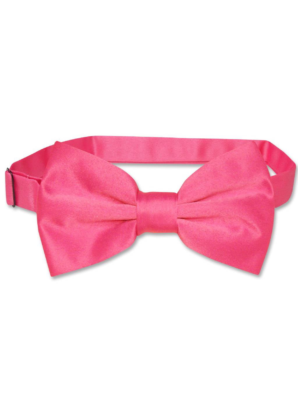 Vesuvio Napoli BOWTIE Solid HOT PINK FUCHSIA Color Men's Bow Tie for Tux or Suit