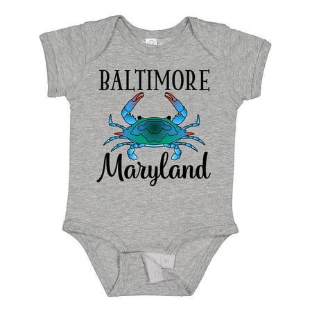 

Inktastic Baltimore Maryland Vacation Blue Crab Gift Baby Boy or Baby Girl Bodysuit