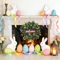 thumbnail image 6 of YFGEFTR Green Artificial Eucalyptus Wreath with Welcome Sign 14in Spring Summer Wreath with White Berries for Front Door Wall Window Festival Porch Farmhouse Patio Garden Decor, 6 of 6