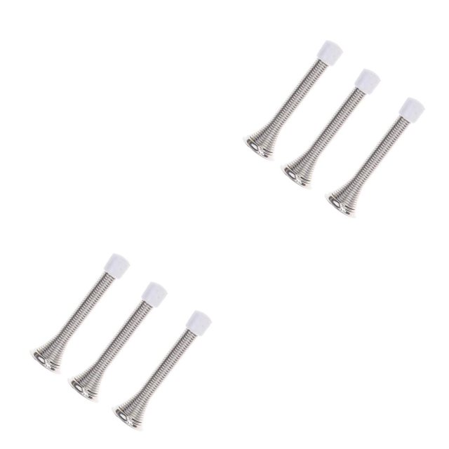 Naiovety Tope de puerta de 3 uds, Protector de pared a prueba de herrumbre, tope de puerta Flexible, soporte para puertas Plata 2Conjunto