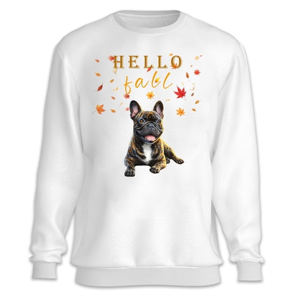 Hello Fall French Bulldog Enjoys Warm Campfire Autumn Night Bright Moon Sweatshirt Unisex Merch Dog Lover Gifts - 01008