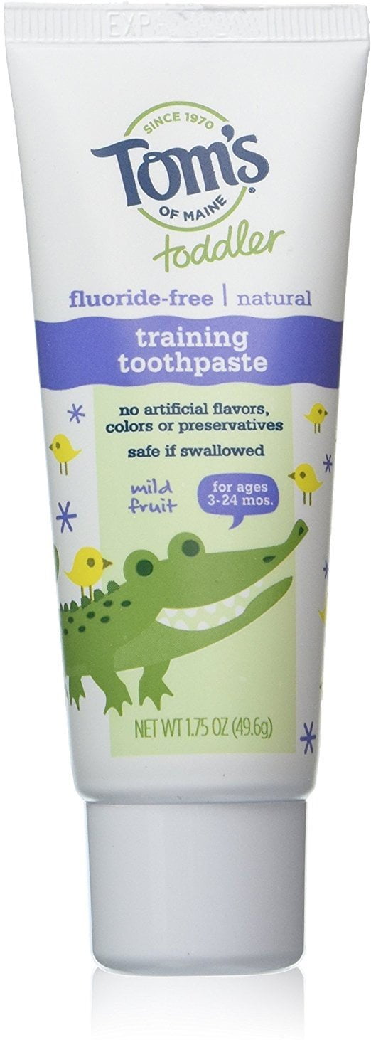 Toms of Maine Fluoride-Free Natural Toddler Toothpaste, Mild Fruit, 2 Pack, 1.75 oz each